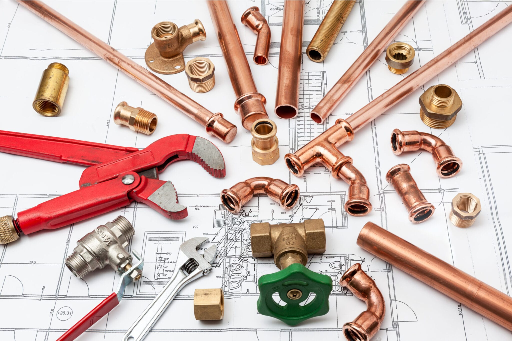Copper pipe fittings and plumbing parts for Haines City, Florida repairs